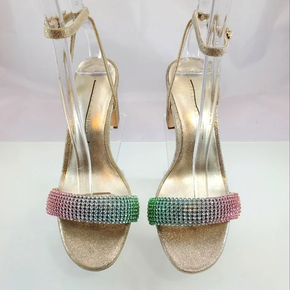 NWT$495 LOEFFLER RANDALL Shay Rhinestone Ankle Strap Sandals Heels Sz 5 - Picture 9 of 17